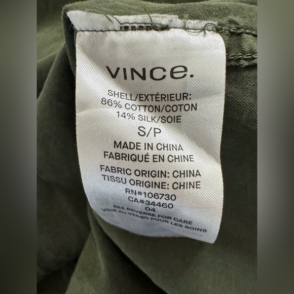 Women’s Vince The Utility Cotton and Silk Spring Spread Collar Relaxed Button Up - Picture 7 of 7